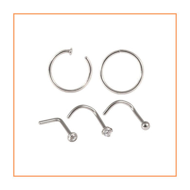 5 Piece Nostril Piercing Multi Pack