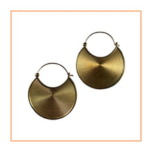Load image into Gallery viewer, Egyptian Inspired Brass Hoops