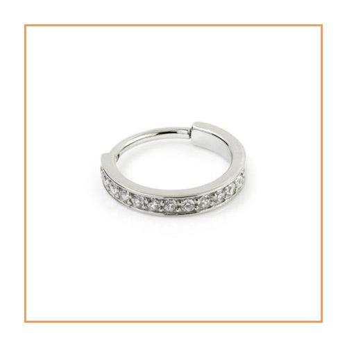 Hinged Jewelled Pavé Conch Ring