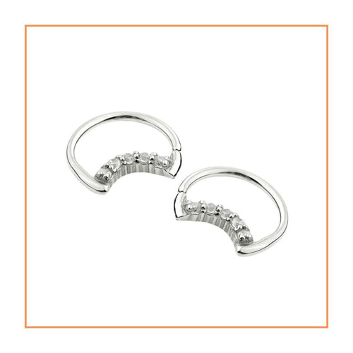 Moon Shaped Ring With Diamonds