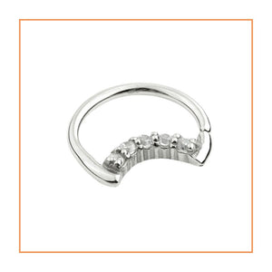 Moon Shaped Ring With Diamonds