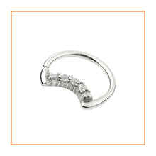 Load image into Gallery viewer, Moon Shaped Ring With Diamonds