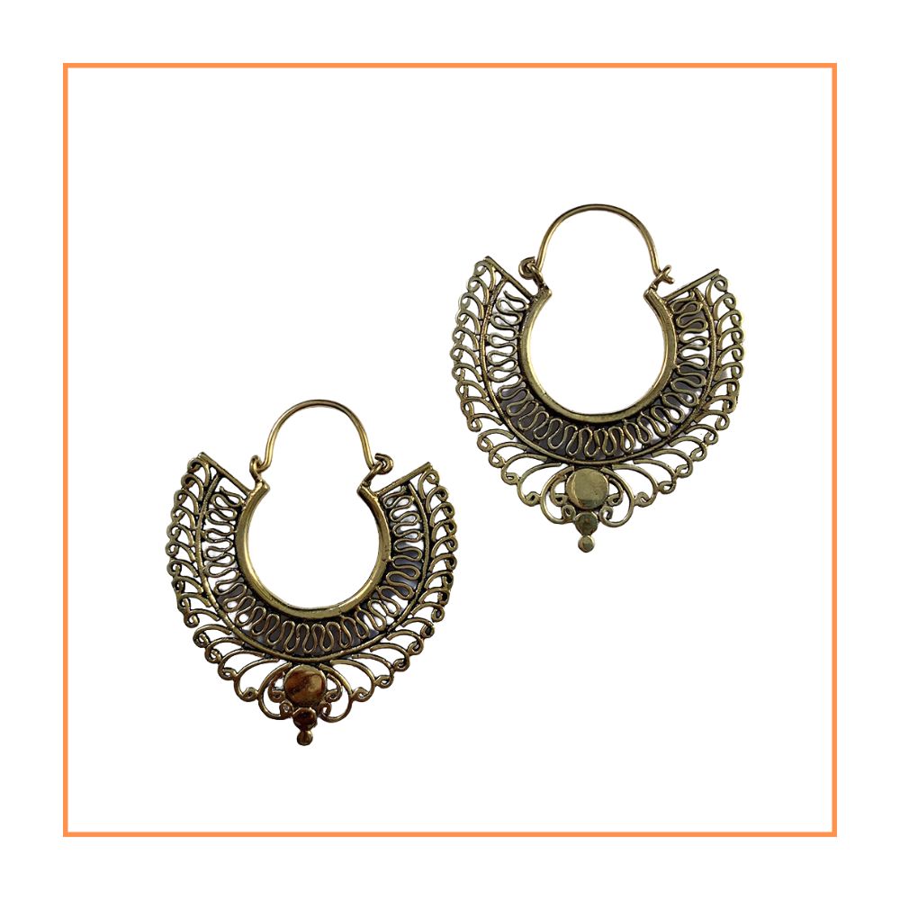 Persian Inspired Brass Earrings
