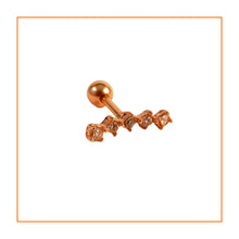 Load image into Gallery viewer, Rose Gold Jewelled Barbell