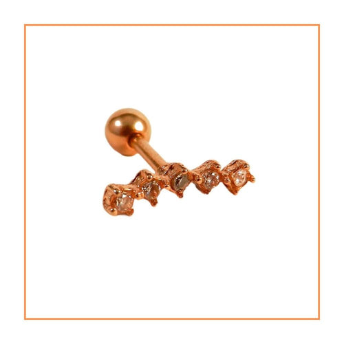 Rose Gold Jewelled Barbell