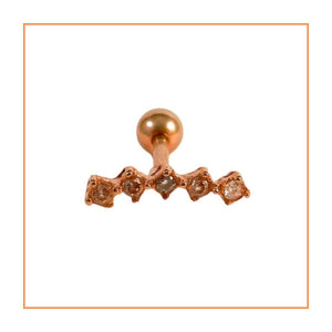 Rose Gold Jewelled Barbell