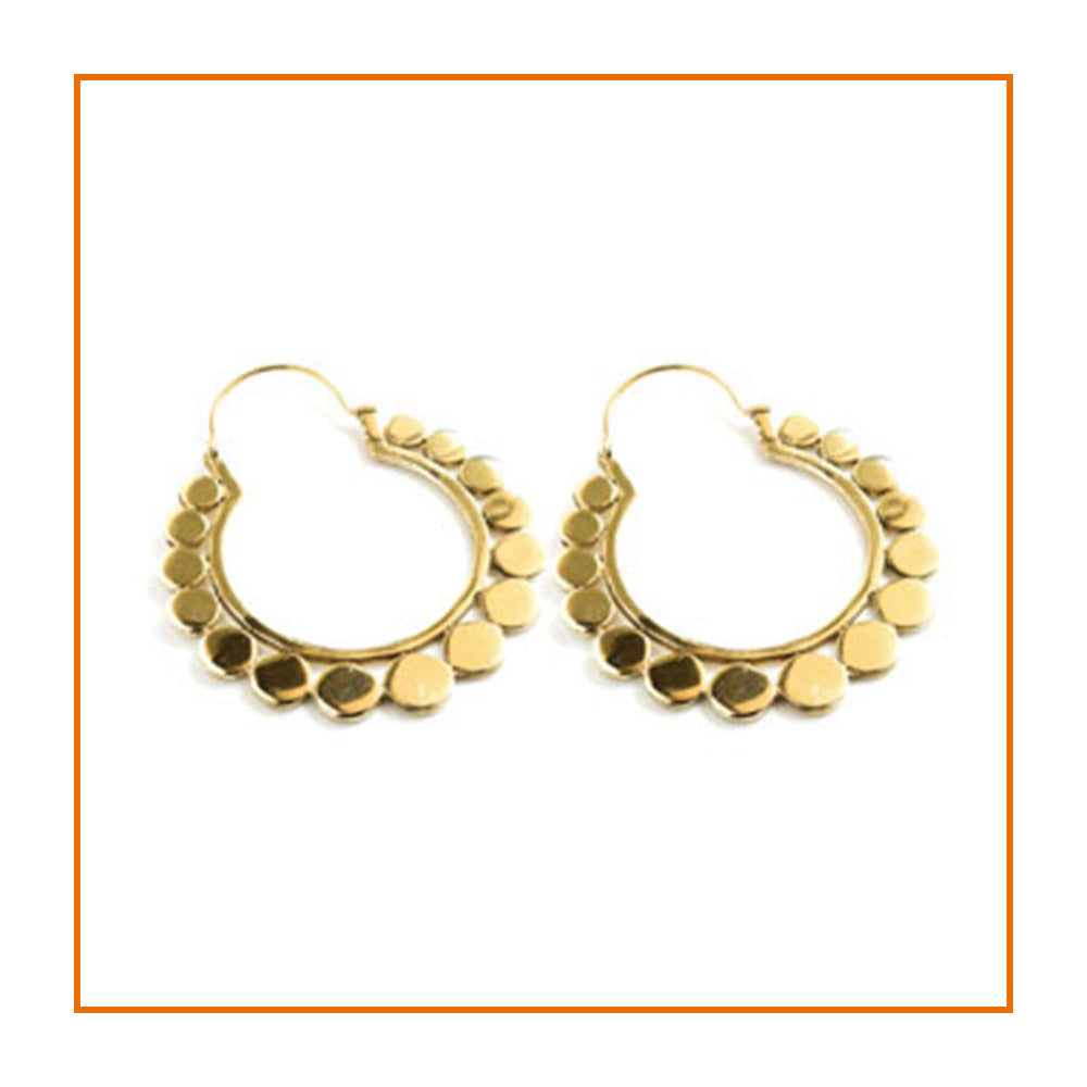 Brass Circle Hoop Earrings