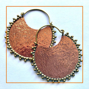 Silver plate and copper earrings